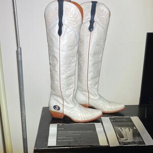Freebird Denver Bronco Cheerleader Western Boots custom made for Ciara Size 10